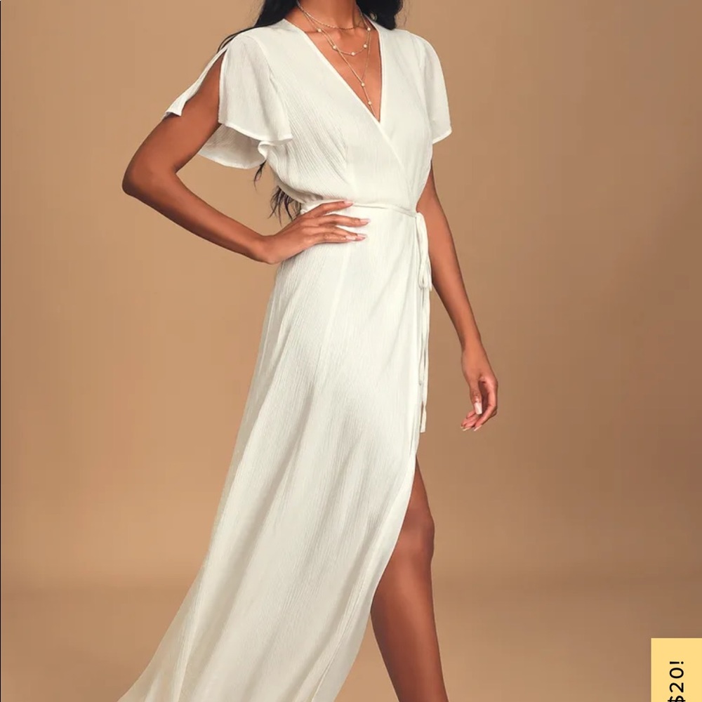 Lulus White Maxi Wrap Dress